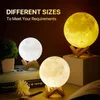 2022 3D Moon Lamp Starry Sky Light Gadgets med Stand Romantic Night 315 tum målad sänglampor Lampälskare Födelsedag Thanksgiving9102615