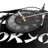 Tokyo Skyline Decorative Wall Clock For Enterprise Office Japanese Cityscape Vinyl Album Re-purposed Record Clock Japan Souvenir H1230