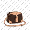 M45528 calf leather women Mini handbag canvas crossbody evening bag lady purse adjustable strap adorable camera shoulderbag