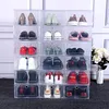 12pcs Set di scatole per scarpe Multicolor Pieghevole Storage Plastica Clear Home Organizer Scarpiera Stack Display Storage Organizer Scatola singola C277d