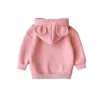 Cute Baby Girls Bluzy Dzieci Chłopcy Jesień Sweter Polarowy Z Niedźwiedzi Ucho Ucha Wiosna Ubrania Solidna Odzież Dla Dzieci 220309