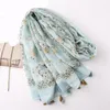 Nieuwe lente moslim hijab zomer strand wraps tropische sjaals viscose bloem print sjaals vrouwen hoofdband hanger 10pcs / lot