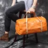 Duffel Bags Primeira camada de couro saco de viagem grande capacidade retro geniune couro bolsa ao ar livre portátil zíper mensageiro ld7701