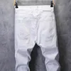 Skinny Jeans Men Men Solid White Mens Jeans Alongamento Casual Men Fashioins Jeans calças casuais yong menino estudantes calças Tamanho 42 201128