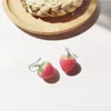 Pendientes de frutas y fresas para mujer, pendientes colgantes de fresa roja de simulación para mujer, accesorios de joyería DIY