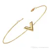 Beichong Lettera V Bracciale con ciondoli collana orecchini set per donna Acciaio inossidabile Bracciale a catena in oro argento V Triangolo Orecchini carini