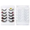 5PAirs Färgad Falsk Eyelash 12-18mm Naturlig 3D Faux Mink Ögonfransar Fluffy Tjock Cat Eye Lashes Extension Makeup