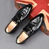 2022 Designer Mens Klänning Skor Lyx Krokodil Mönster Loafers Bröllop Brudgum Casual Footwear EUR Storlek: 38-44