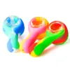 Vente chaude 3.0 Pouces Pipe À Fumer En Silicone Mini Pipe À Main Pipe À Fumer Portable avec bol en verre épais livraison gratuite