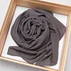 Écharpe malaisienne en mousseline de soie haut de gamme Wrap uni/couleur unie femmes musulmanes Hijab foulard été islamique Long châle Pashmina 180x70cm