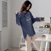 メリフル秋のファッションパジャマは女性用セット100％コットンPJをホームサテンアボカドスリープウェアウォームシルクカワイイナイトウェア201217