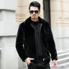 Neue Mode Imitation Nerz Pelzjacke Männer Reißverschluss Schwarz Faux Pelzmantel Herbst Winter Dicke Männer Weiche Pelzjacke Warme Mantel