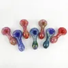 dry hand pipe pink blue mini glass herb pipes Cute for Girl Heady Glass Smoking pipe