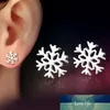 Summer Autumn Style Silver Color Women Favorite Snowflake Ear Stud Earrings Classic Christmas Love Gift EAR-0619