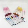 2021 New Arrivals Reusable Eyebrow Brush Tube Disposable Eyelash Brush Diamond colorful Clear Bottle Eyelash Mascara Wands Brushes Tubes