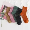 Fashion Four Seasons Cotton Glitter 5 Retro Color Girl Socks Personality Sports Short Not boxed Opp bag packaging