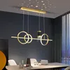 Lampes suspendues de salle à manger moderne minimaliste Led Long éclairage de Restaurant personnalité créative nordique luminaires de barre de ciel étoilé