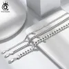 Jewels Orsa 14k золота, покрытая 925 серебряными серебряными серебряными серебряными, браслеты цепи для женщин, мужские, браслет, ювелирные изделия SB109 220222274b