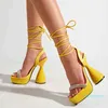 Designer- spring and summer diamond square head bandage wine cup heel 14cm fashion high-heeled sandals women