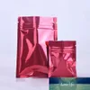 100st Smooth Red Aluminium Folie Zip Lås Förpackningspåse Reclosable Mylar Snack Retails Crafts Storage Packing Pouch