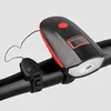 Mountainbike LED-strålkastare Bländning Ficklampa USB Laddning Live Horn Bell Ridning Equipment Tillbehör Gratis frakt