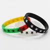50pcs/lot Multi Color Five-pointed star Bracelet, Classic Printed Hip Hop Silicone Wristband, Promotion Gift, Silicon Wristband Jelly, Glow