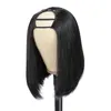 Atacado U Parte Bob Perucas de Cabelo Humano para Mulheres Negras 150 Densidade Máquina Completa Feito Curto U Parte Wig Remy Hair