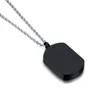 Vnox Mens Cremation Urn Necklace Black Stainless Steel Dog Tag Pendant Memorial Cherish Love Gifts Jewelry 201013