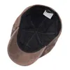 Voboom Suede Leather Flat Caps Newsboy Cap Men Men Frosted Nubuck Pigskin Gatsby Baker Hat with Lining 153 2012166009188416723