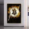 Modern Golden Bitcoin Canvas Painting Posters och tryck Modular InspirationNal Wall Art Bild för vardagsrum Heminredning