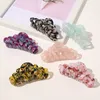 Large Acrylic Marble Print Hair Claw Clips Clamps Hairpins For Women Clip Textured Barrette Hair Accessories