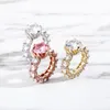 Cubic Zirconia Hiphop Sieraden Luxe Bruiloft Diamant Ringen voor Vrouwen Merk Design Mode Hip Hop Ring 18K Goud Verguld