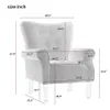 ABD Stok Modern Kanat Geri Accent Sandalye Rulo Kol Oturma Odası Mobilya Minderi Ahşap Bacaklar Ile, Krem A31264S