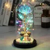 2020 LED Enchanted Galaxy Rose Eternal 24K Gold Foil Foil With Fairy String Lights in Dome for Christmas Valentine's GI209Y