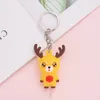 christmas tree pendant figures santa claus elk key chain cute little gift pvc safety material children gift couple present dhl free