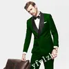 Popular Double-Breasted Groomsmen Shawl Lapel Groom Tuxedos Men Suits Wedding/Prom Best Man Blazer ( Jacket+Pantst+Tie) Y201