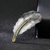 Fashion Natural shell feather brooch pins feather shape corsage brooches for women men fashion jewelry gift will and sandy new