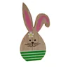 Holz-Osterparty-Hase-Ornament, Kaninchen mit Eiern, Heimbüro-Desktop-Tischdekoration