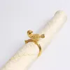 10pcs Plated metal golden bird model room napkin buckle hotel napkin ring napkin ring 201124