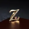 Pins, Brooches Fashion Letters Crystal Rhinestone Small Brooch Gold Alloy Suit Coat Collar Lapel Pin Jewelry Gifts For Women Luxury Accessor