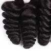 10aゆるい波未加工されていないブラジルの処女人間の髪は延長3バンドルロット12-30インチ1bナチュラルブラックソフトウェフトヘア