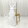 Fashion Chair Sash with 3D Chiffon Delicate Wedding Decorations Bamboo Chair Covers Party Accessories