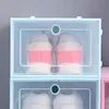 Thicken Plastic Dustproof Shoe Storage Box Transparent Flip Candy Color Stackable Shoes Organizer Boxes