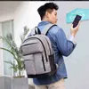 Mochila adolescente meninos altos homens bolsas de escola oxford cinza múltiplos bolsos USB carregando back pack masculino 202211