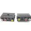 SCART-adapter AV-blok naar 3 RCA Phono Composite S-video met In / OUT-schakelaar voor TV DVD VCR