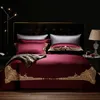 Lyx 1000TC Egyptisk bomull Royal Bedding Ställ in Europa Premium Chic Broderi Duvet Cover Bed Sheet Set Queen King Size 4piece T200706