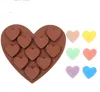 coração de molde de silicone em forma de chocolate