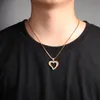 New Trendy Micro Pave Hollowed Heart Pendant Collana INS Style Uomo Donna Gioielli per regalo