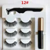 Neue magnetische falsche Wimpern synthetische Wimpern 3 Paar Wimpern mit Pinzette in einer Box mit 10 Stilen dichter magnetischer Eyeliner