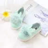 JGSHOWKITO Autumn Winter Girls Flats Shoes With Rabbit Ear Kids Shoes Children Warm Sneakers With Fur Plush Cute Sweet Loafers LJ201202